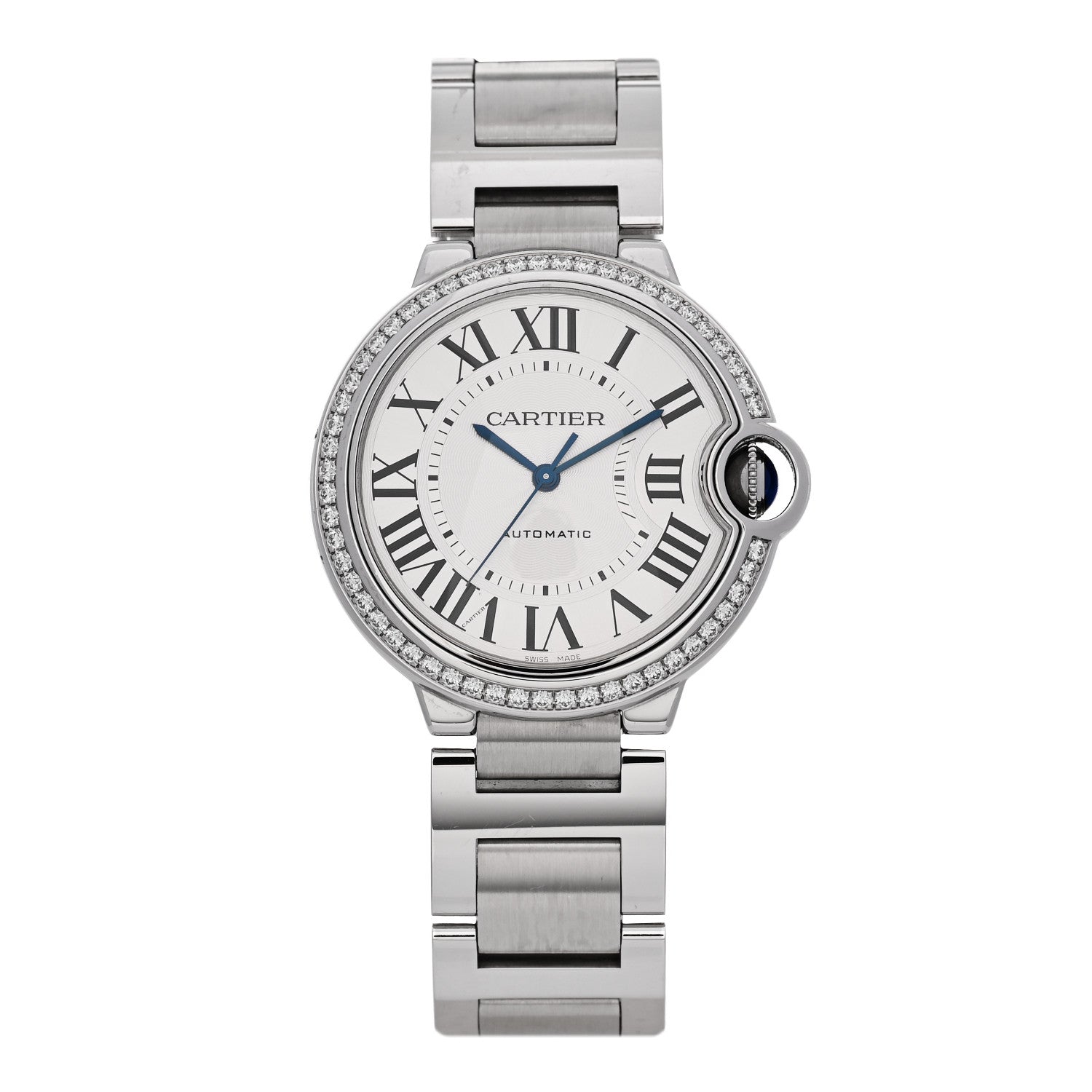 Cartier Stainless Steel Diamond Bezel 36mm Ballon Bleu De Cartier Automatic Watch 1 of 5