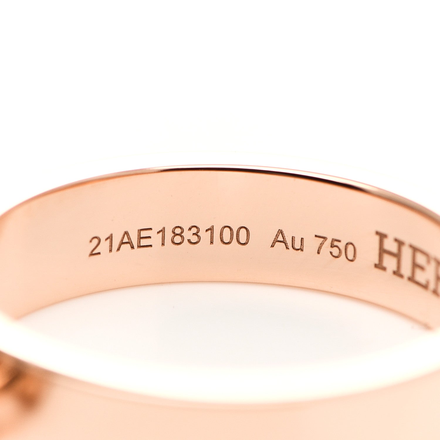 Hermes 18K Rose Gold MM Kelly Clochette Ring 52 6 4 of 7