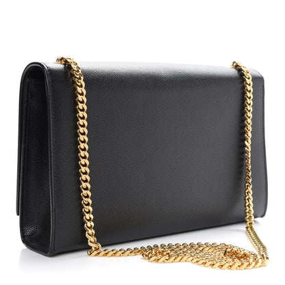 Saint Laurent Grain De Poudre Medium Classic Monogram Kate Satchel Black 3 of 8