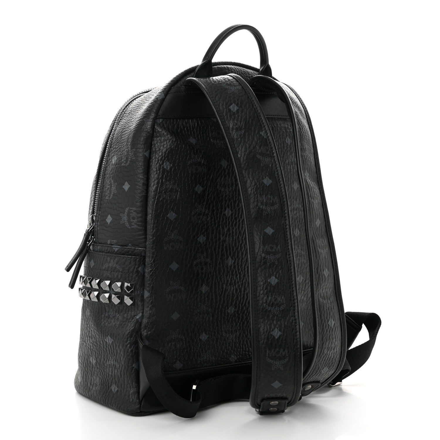 MCM Visetos Medium Side Studs Stark Backpack Black 3 of 12