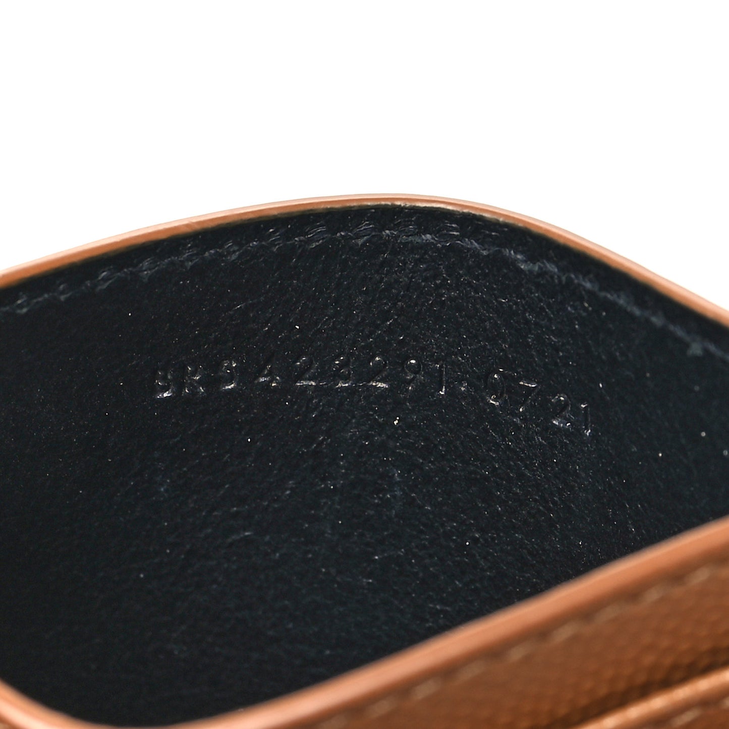 Grain De Poudre Matelasse Chevron Monogram Credit Card Case Natural Dark