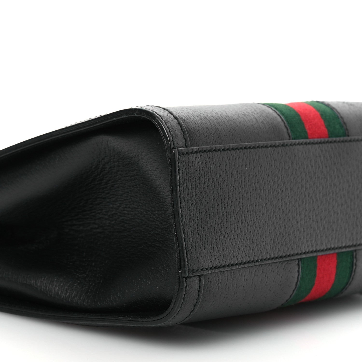 Gucci Textured Calfskin Web Small Ophidia Tote Bag Black 9 of 13