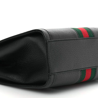 Gucci Textured Calfskin Web Small Ophidia Tote Bag Black 9 of 13