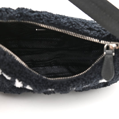 Prada Terry Cloth Mini Re-Edition 2000 Bag Black White 5 of 9