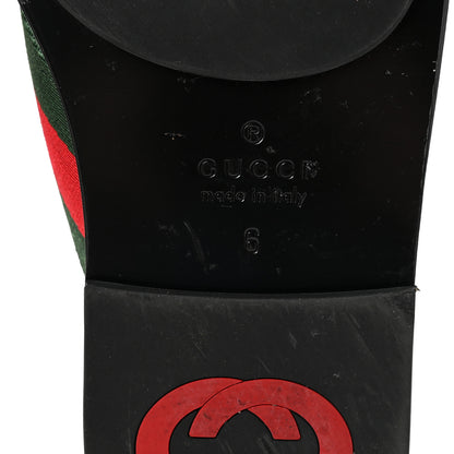 Gucci Nylon Calfskin Web Mens GG Thong Sandals 6 Green Red Black 7 of 10
