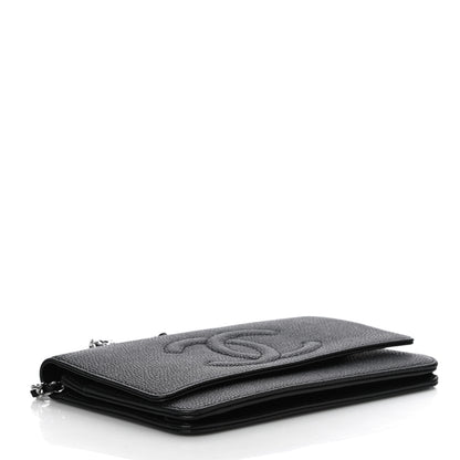 Chanel Caviar Timeless CC Wallet On Chain WOC Black 4 of 12