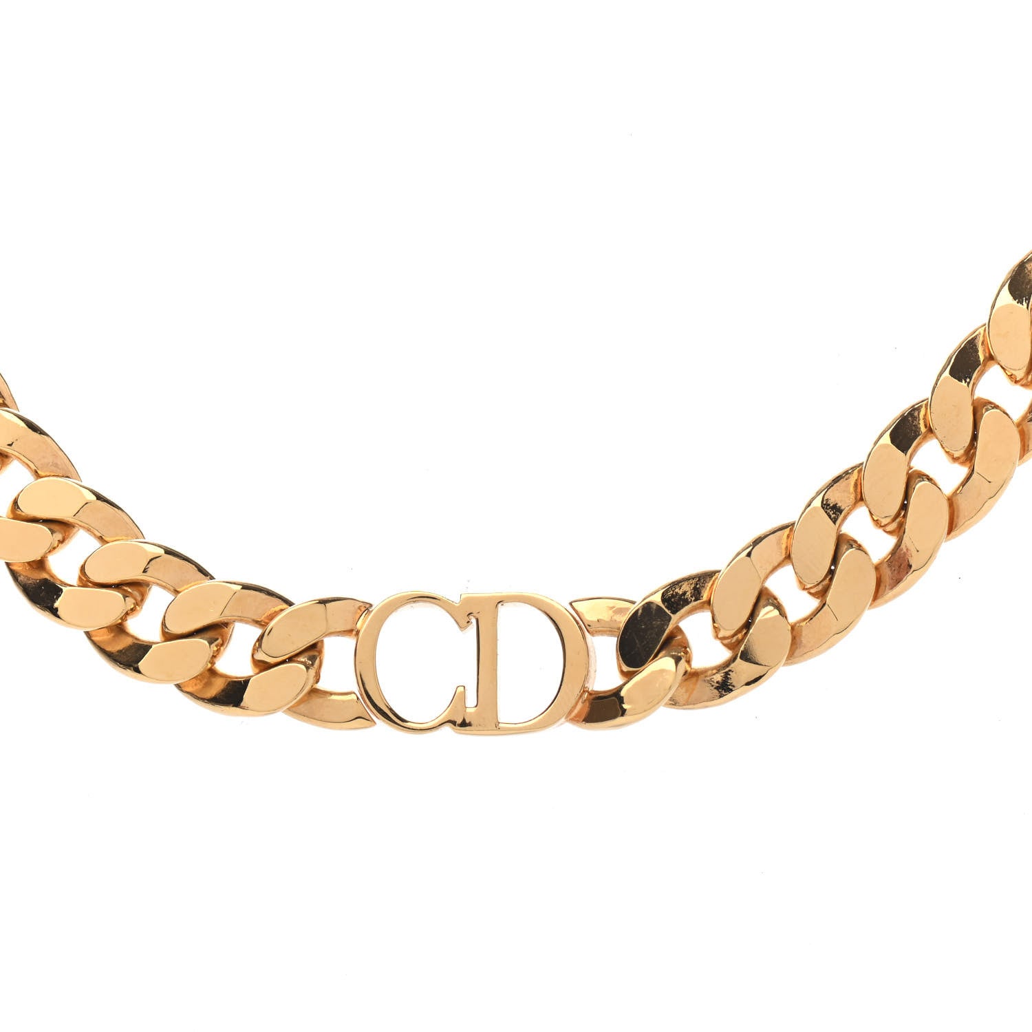 Christian Dior Metal Danseuse Etoile Chain Choker Necklace Gold 3 of 4