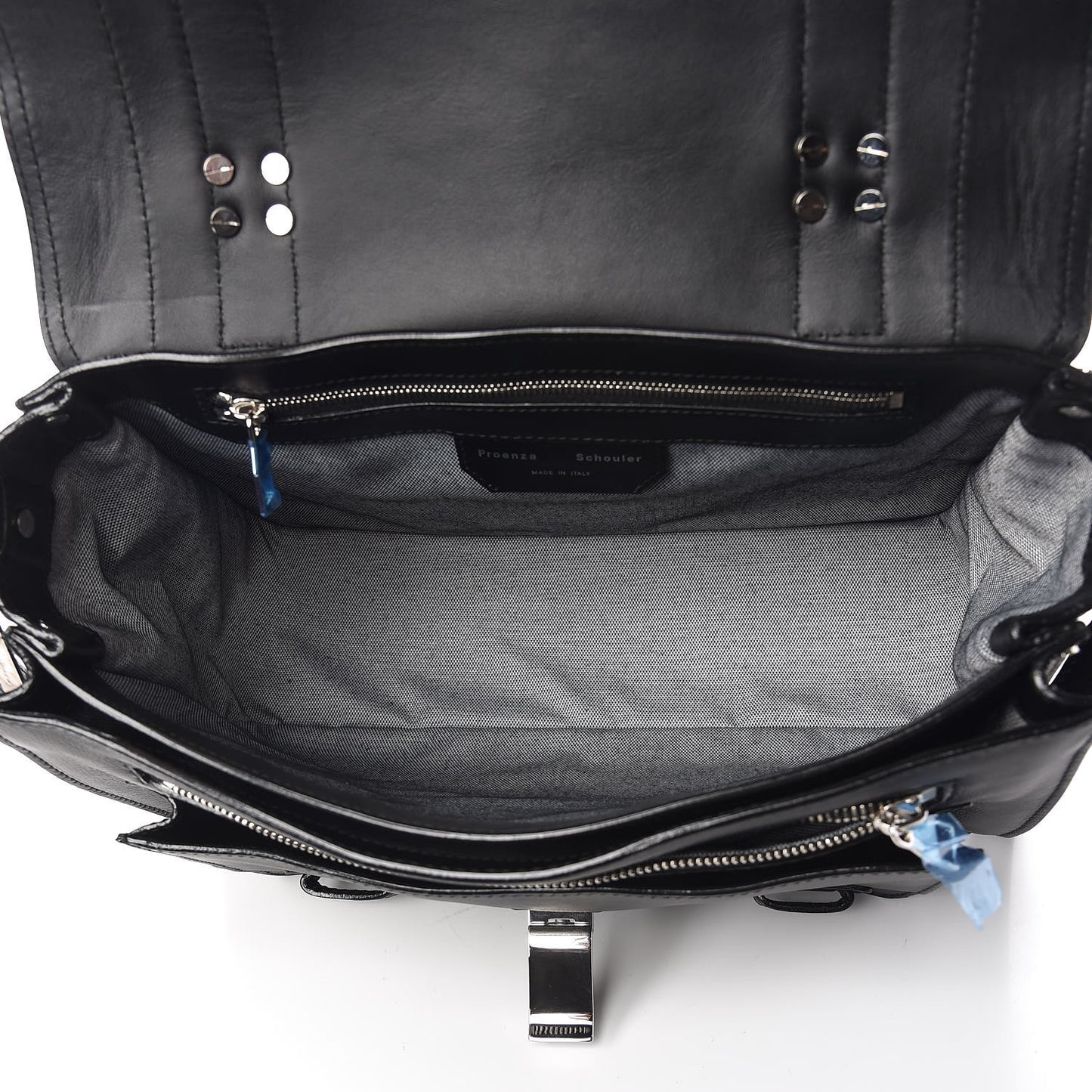 Grained Calfskin Medium PS1 Satchel Black