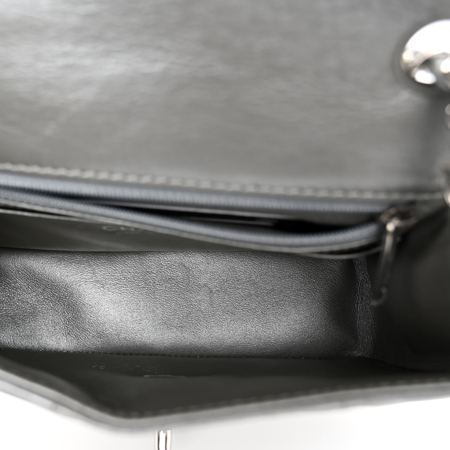 Chanel Glazed Calfskin Grommet Embellished Mini Airline Rectangular Flap Silver 5 of 10
