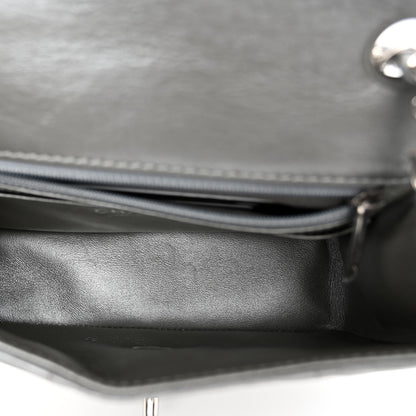 Chanel Glazed Calfskin Grommet Embellished Mini Airline Rectangular Flap Silver 5 of 10