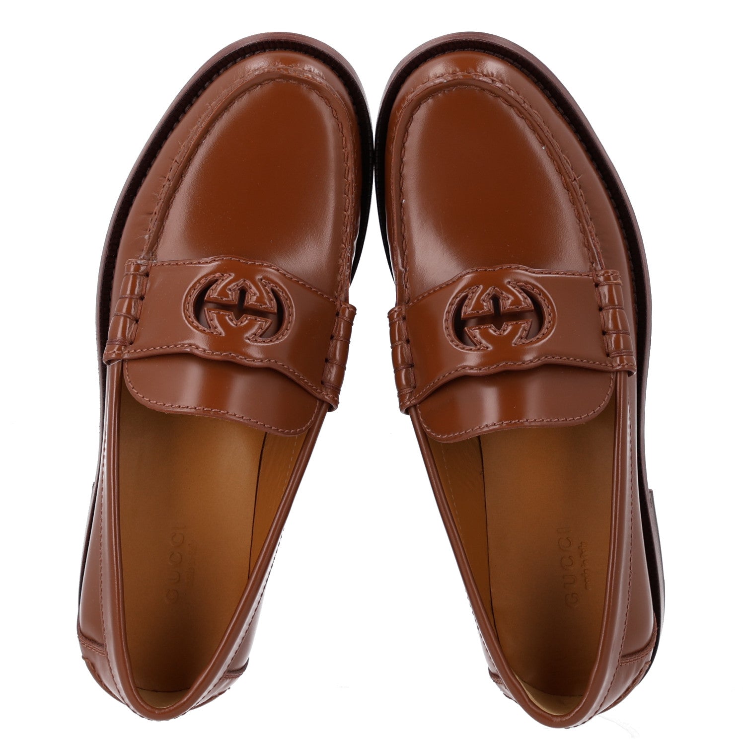Gucci Millennial Ribot Cut Out Interlocking G Loafers 37 Cuir 2 of 9