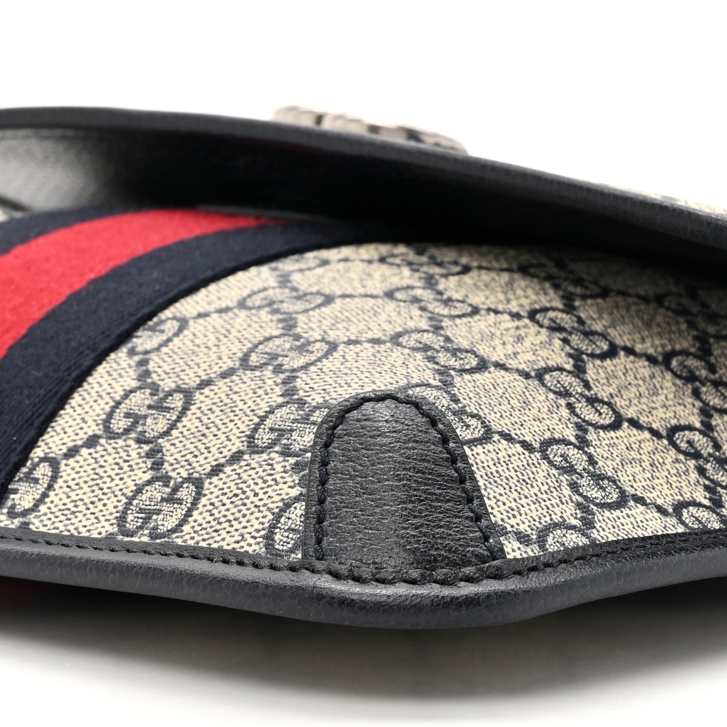 GG Supreme Monogram Web Small Ophidia Belt Bag 90 36 Beige Navy