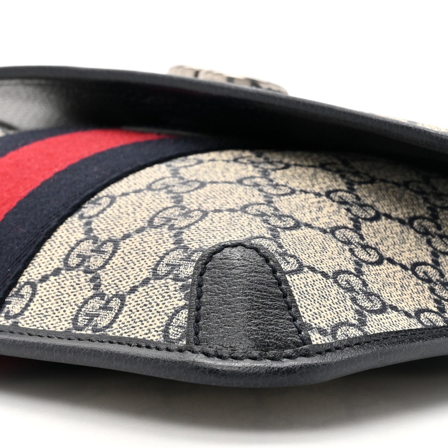 Gucci GG Supreme Monogram Web Small Ophidia Belt Bag 90 36 Beige Navy 9 of 10