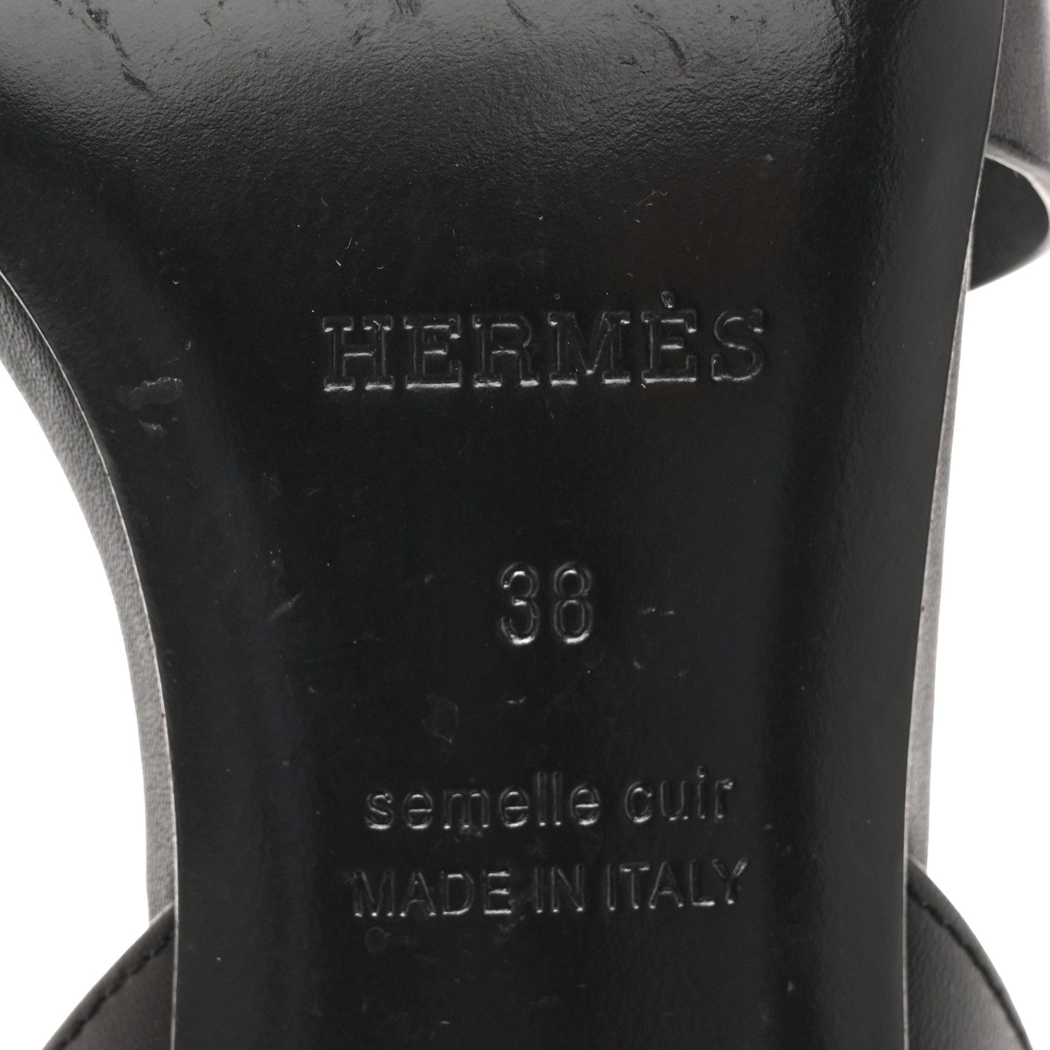 Hermes Calfskin Holy 105 Sandals 38 Black 8 of 11