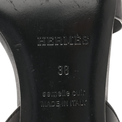Hermes Calfskin Holy 105 Sandals 38 Black 8 of 11