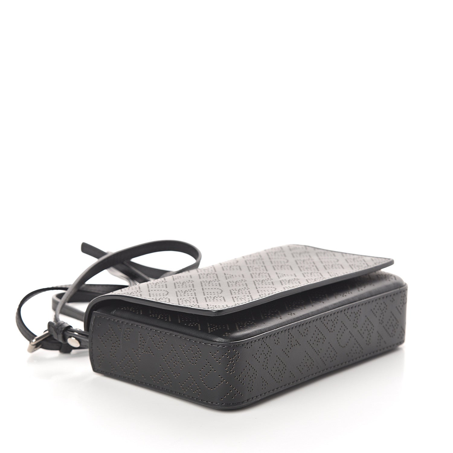 Burberry Calfskin Perforated Logo Hampshire Crossbody Black 3 of 7