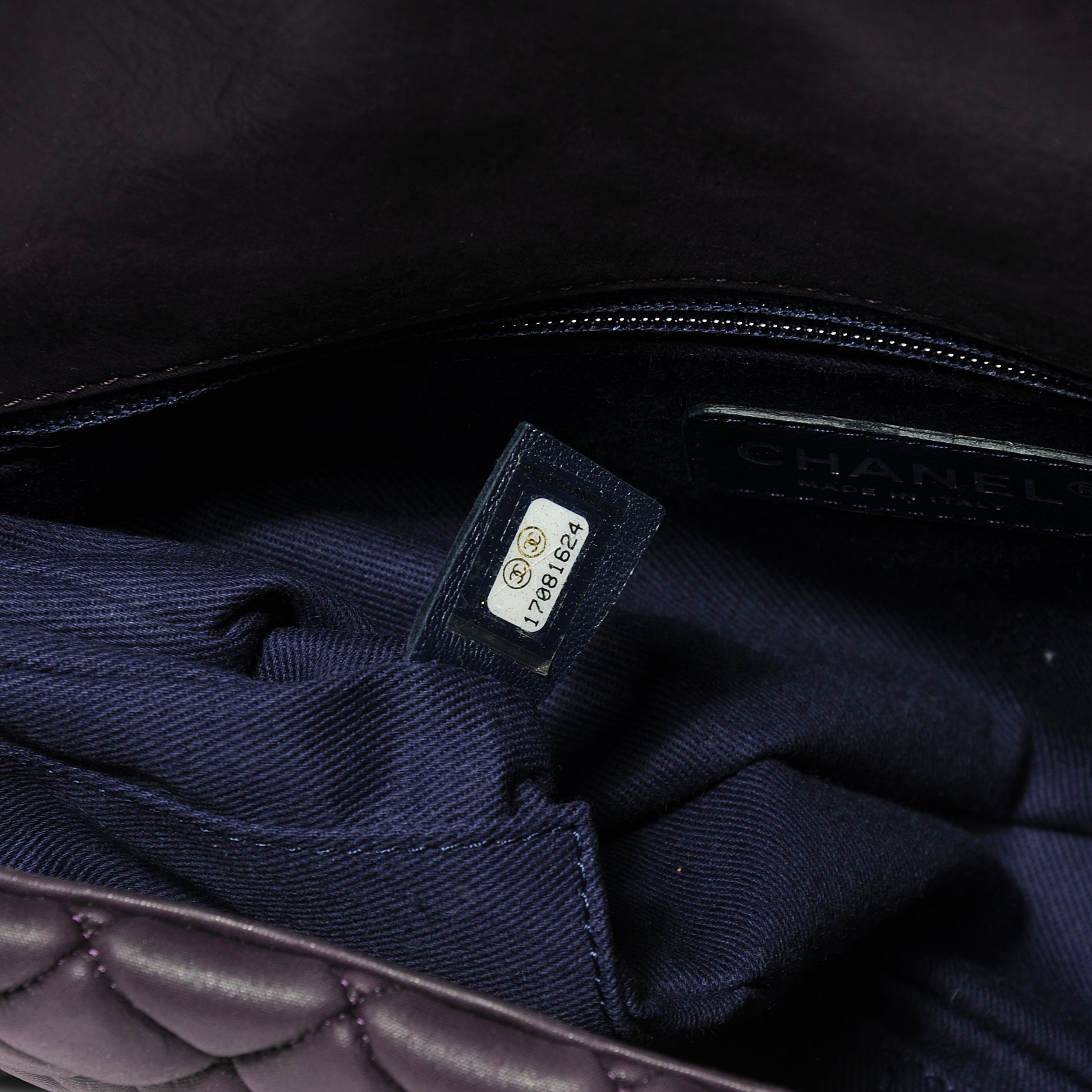 Chanel Iridescent Calfskin Quilted Large New Bubble Flap Plum 7 of 8