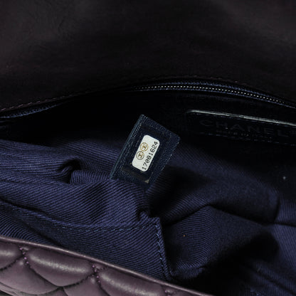 Chanel Iridescent Calfskin Quilted Large New Bubble Flap Plum 7 of 8