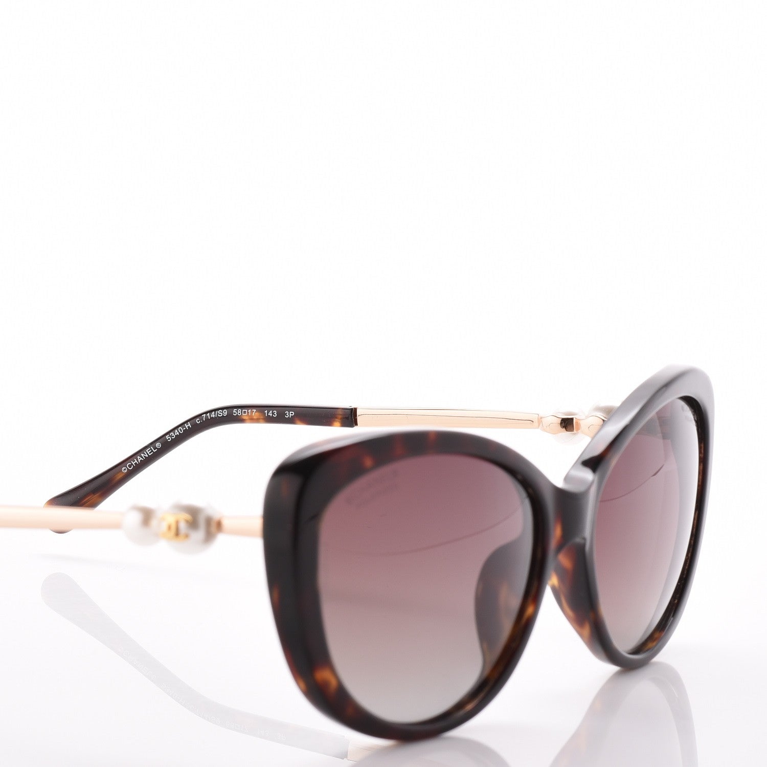 Chanel Cat Eye Pearl Sunglasses 5340-H Tortoise 6 of 8