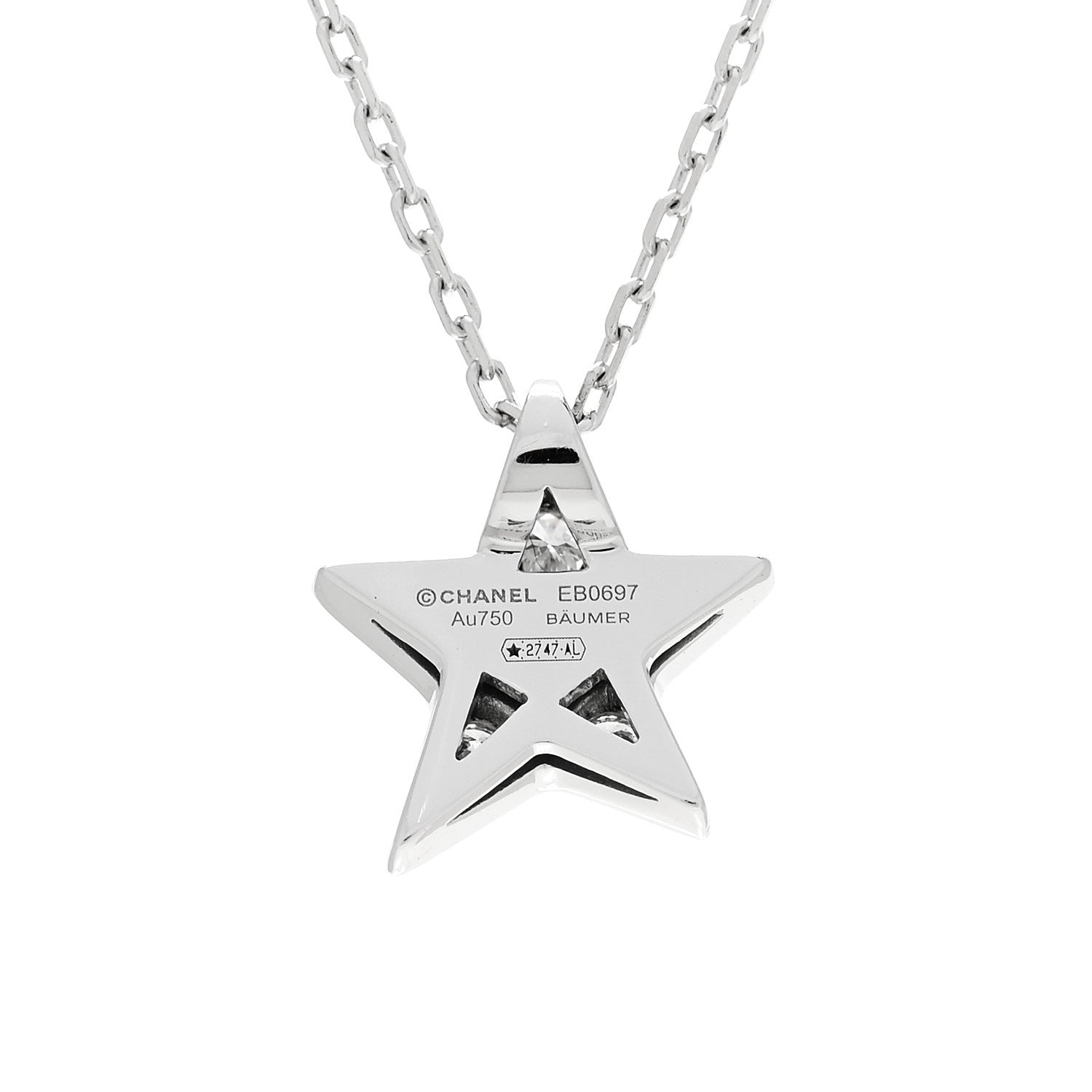 Chanel 18K White Gold Diamond Small Comete Geode Pendant Necklace 4 of 6