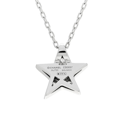 Chanel 18K White Gold Diamond Small Comete Geode Pendant Necklace 4 of 6
