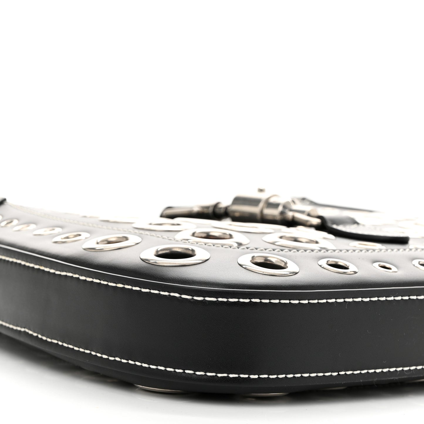 Calfskin Ha Ha Ha Jackie 1961 Eyelet Hobo Black