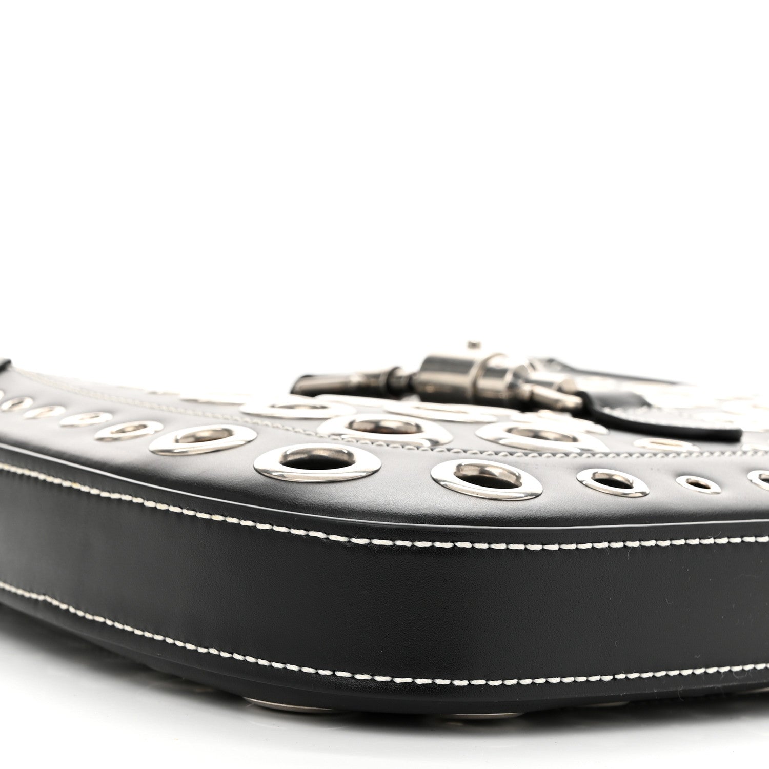 Gucci Calfskin Ha Ha Ha Jackie 1961 Eyelet Hobo Black 8 of 10
