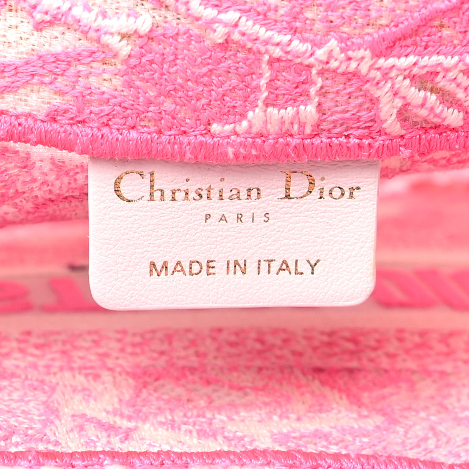 Christian Dior Transparent Canvas Embroidered Small Toile De Jouy Reverse Book Tote Fluorescent Pink 6 of 13