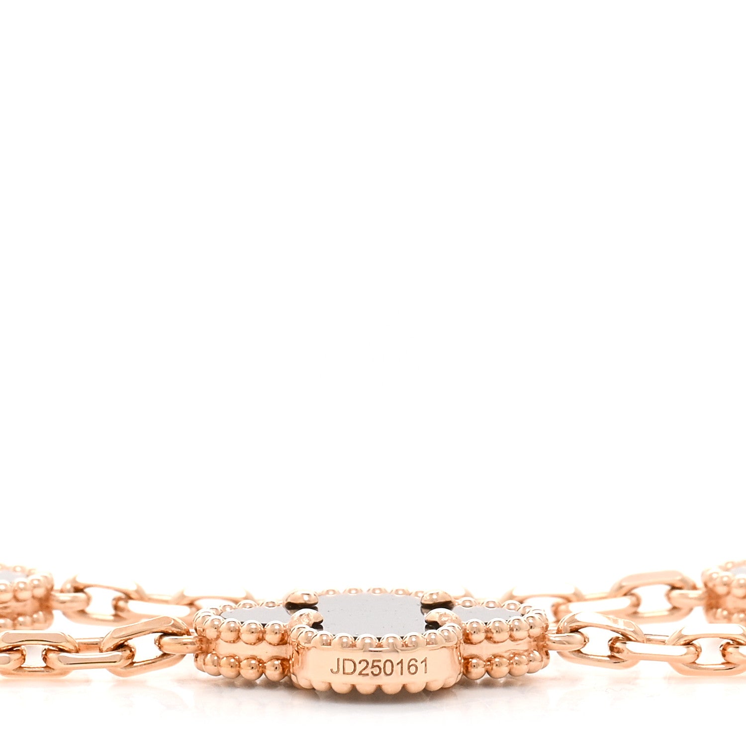 Van Cleef & Arpels 18K Rose Gold Silver Obsidian 20 Motifs Vintage Alhambra Necklace 6 of 7