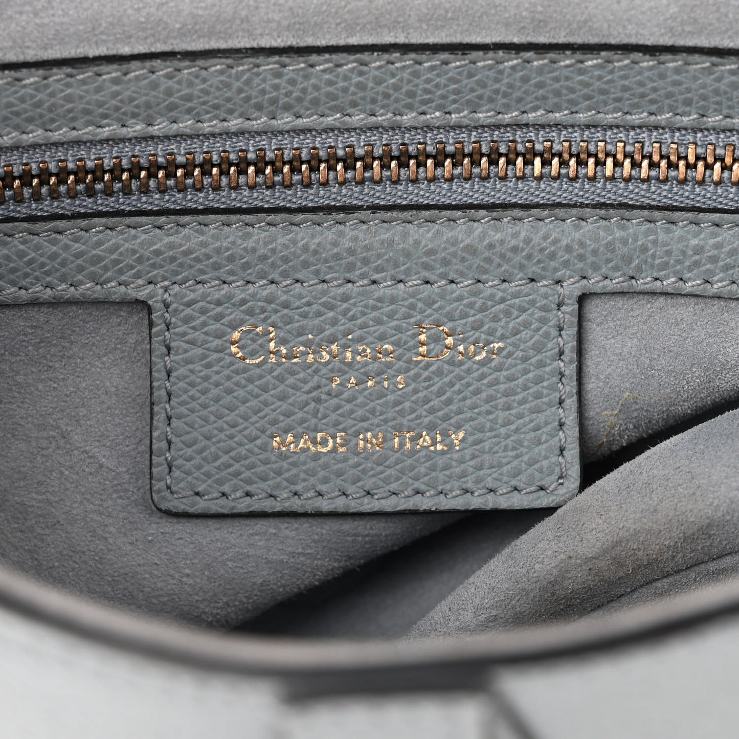 Grained Calfskin Saddle Bag Grey Stone