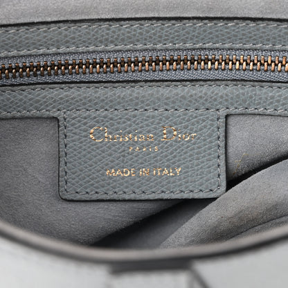 Christian Dior Grained Calfskin Saddle Bag Grey Stone 6 of 15