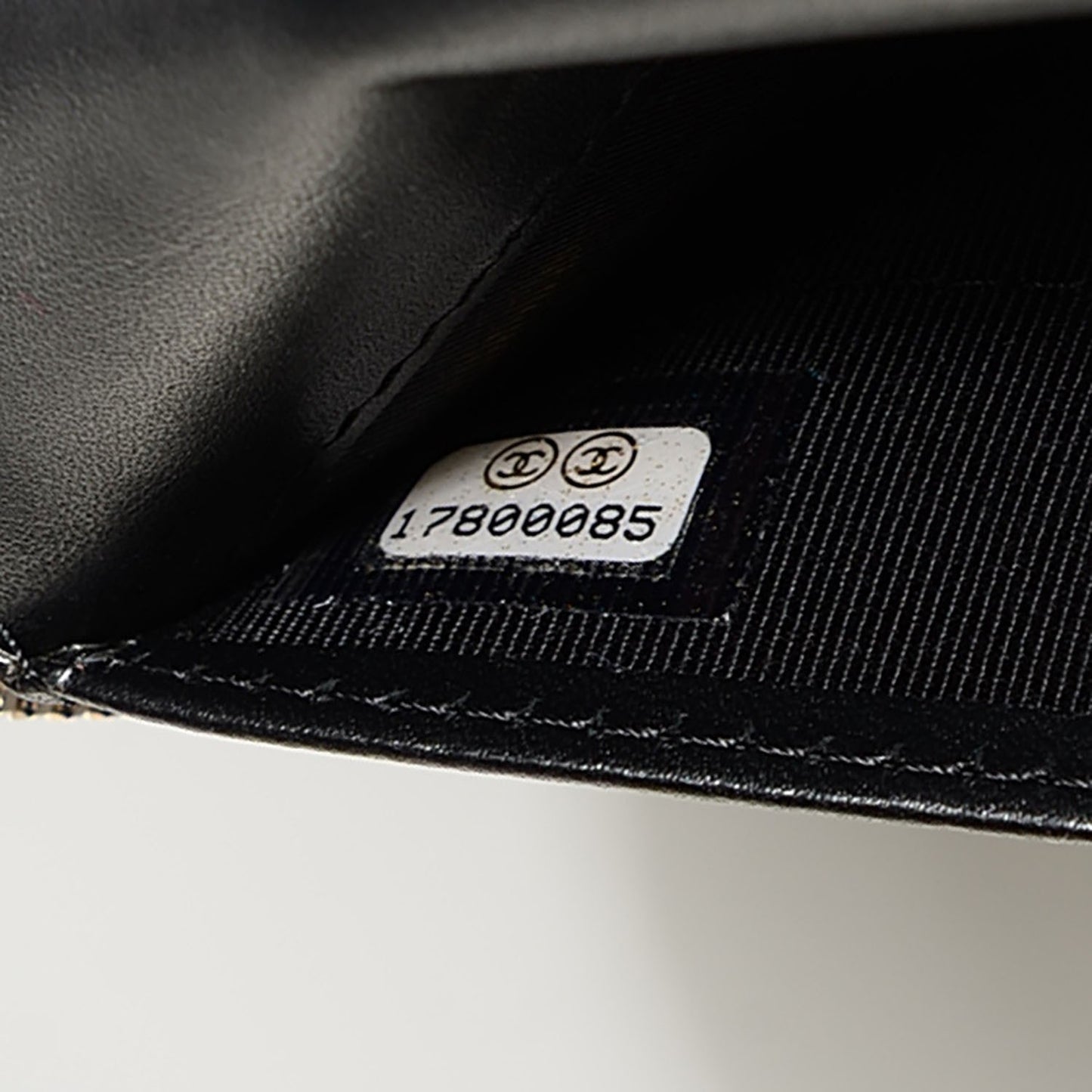 Iridescent Caviar Quilted Large Zip Around Organizer Wallet Black