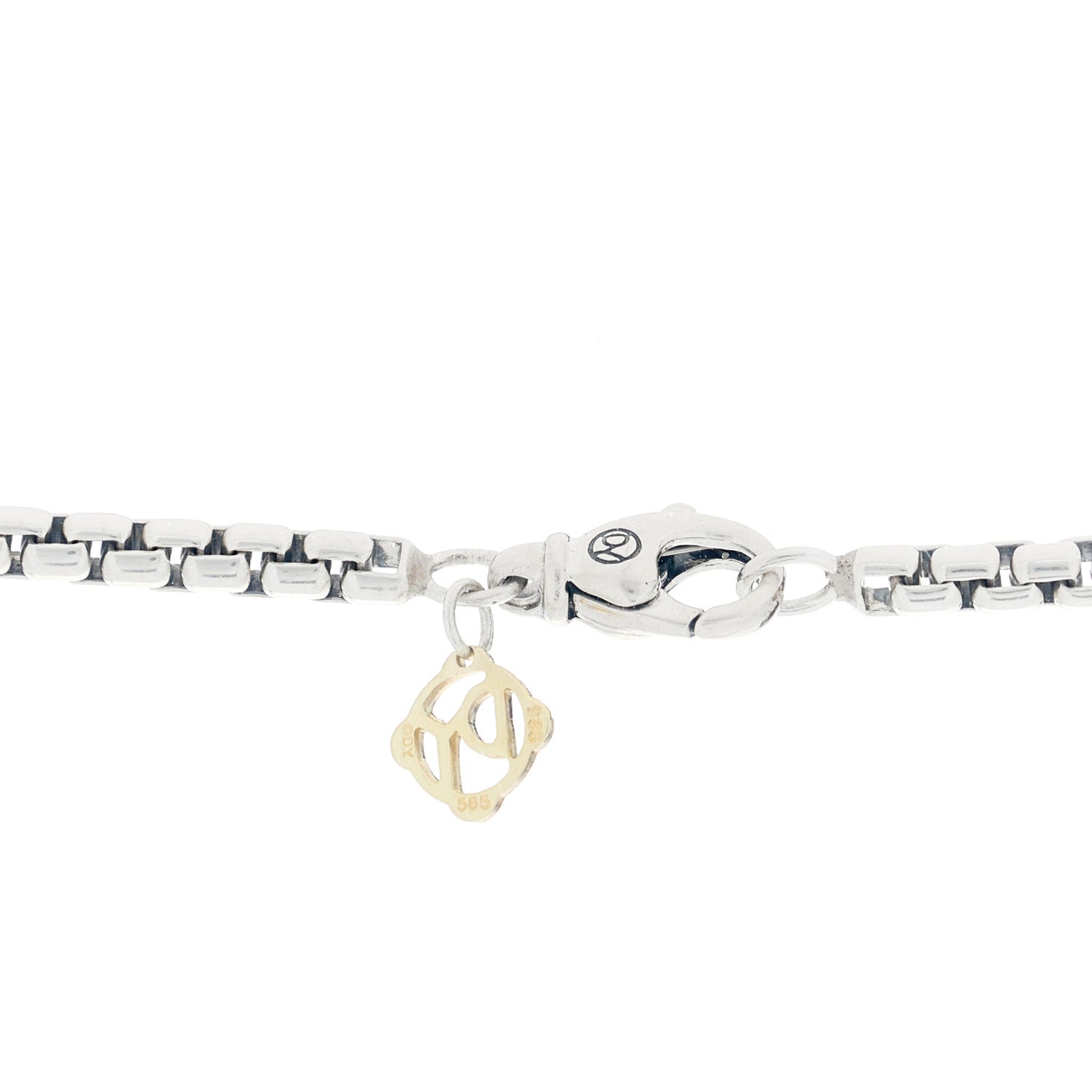 Sterling Silver 14K Yellow Gold 3.6mm Box Chain Necklace 36"