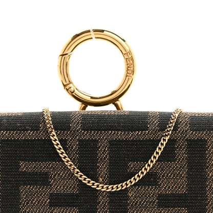 Fendi Fabric Jacquard FF 1974 Nano Baguette Charm Tobacco Moro Black 7 of 13