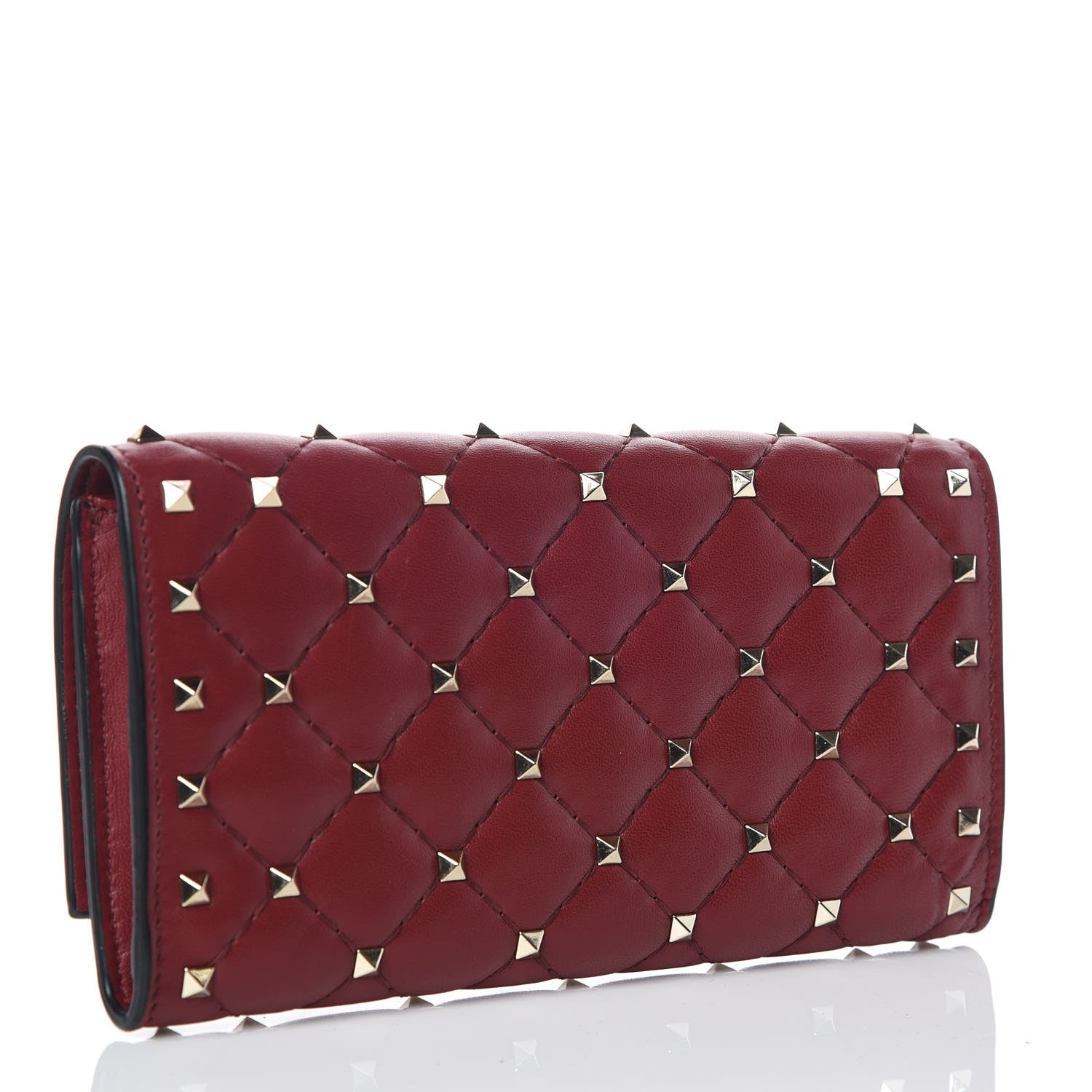 Valentino Garavani Nappa Rockstud Spike Flap Wallet Rubino 3 of 9