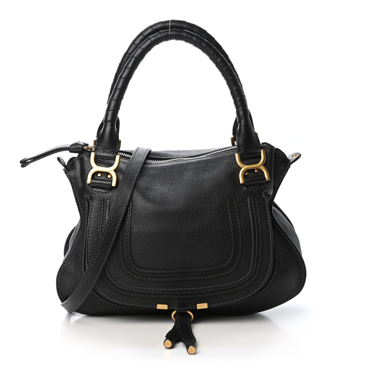 Calfskin Medium Marcie Satchel Black