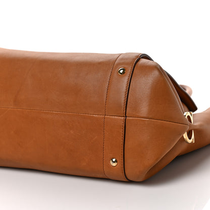 Salvatore Ferragamo Calfskin Gancini Shopping Tote Chestnut 8 of 8