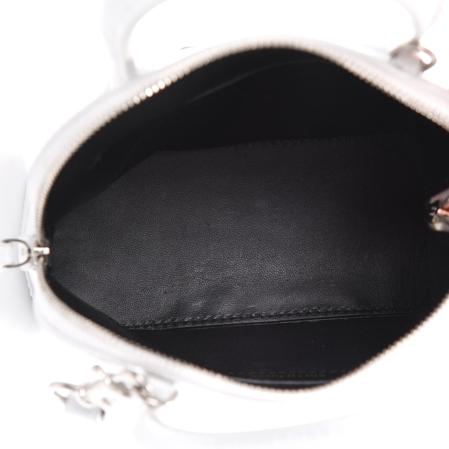 Calfskin Crocodile Embossed XXS Ville Top Handle Bag White Black