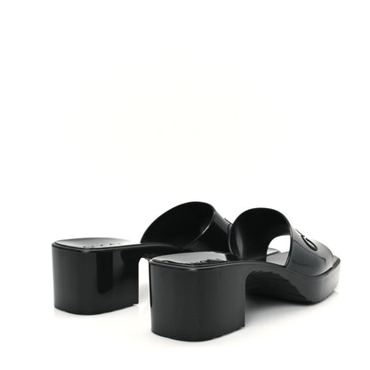 Gucci Rubber Gucci Logo Womens Platform 20/60mm Slide Sandals 38 Black 5 of 10