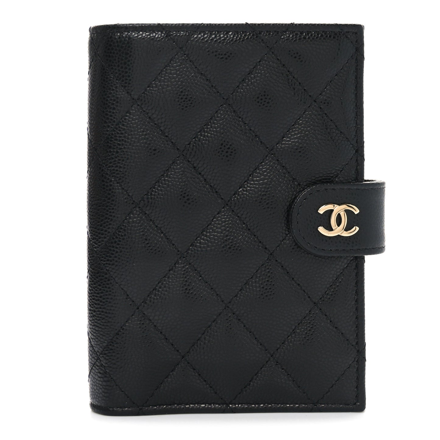 Caviar Quilted Passport Holder Black