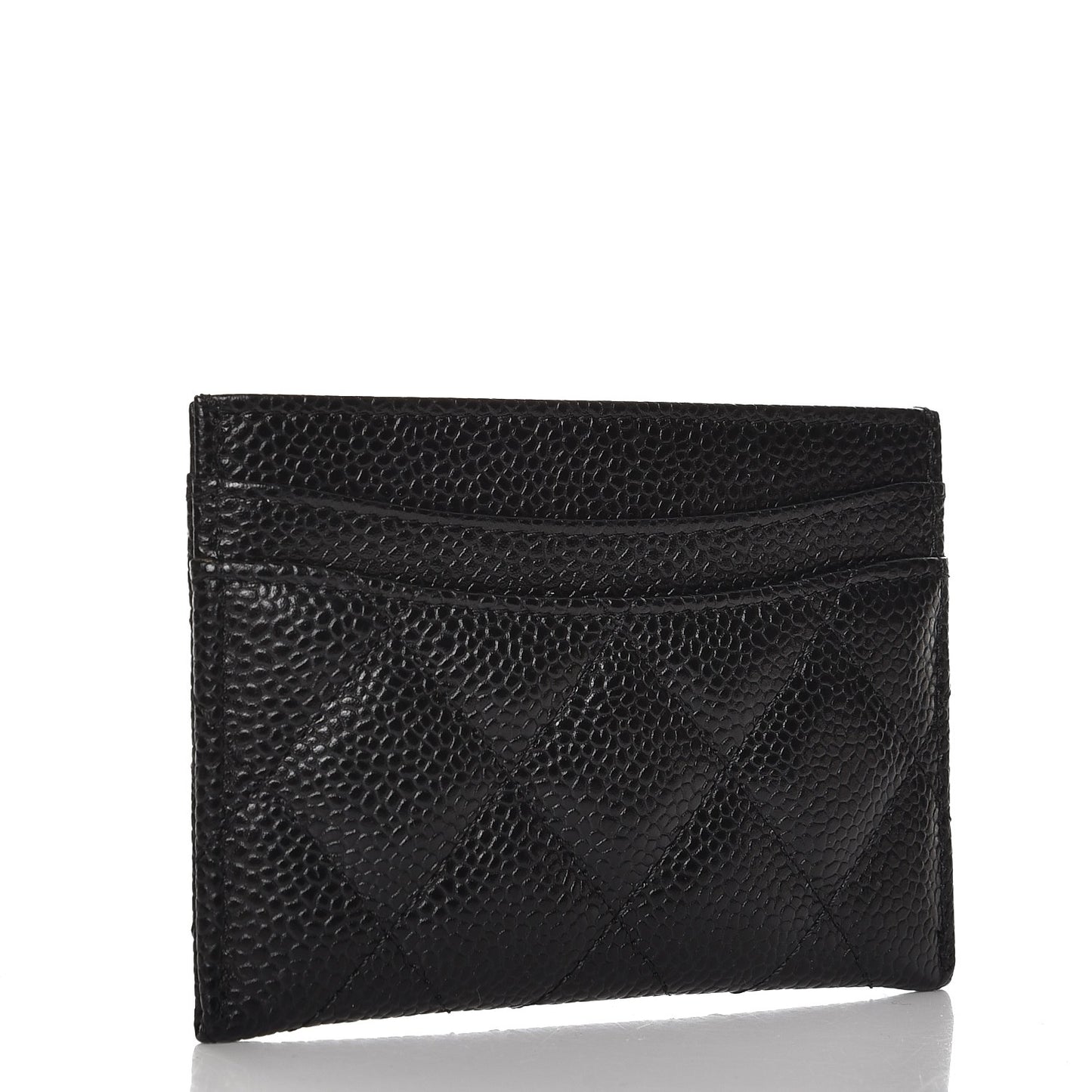 Caviar Quilted Card Holder Black