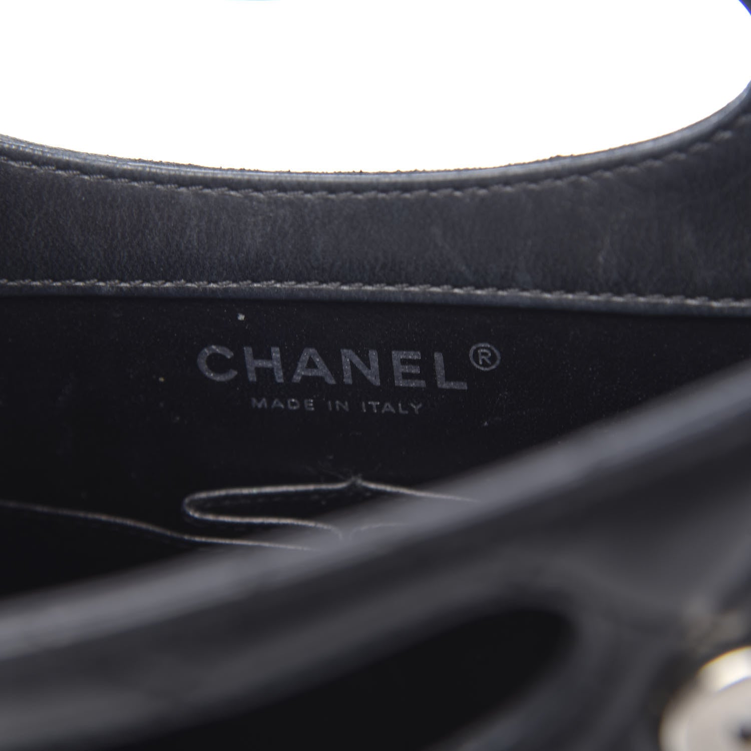 Chanel Lambskin Top Handle Logo Flap Black 5 of 18