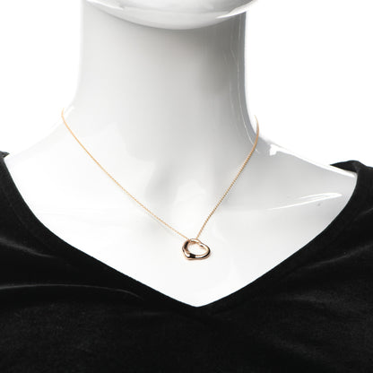 Tiffany 18K Rose Gold 16mm Elsa Peretti Open Heart Pendant Necklace 2 of 9