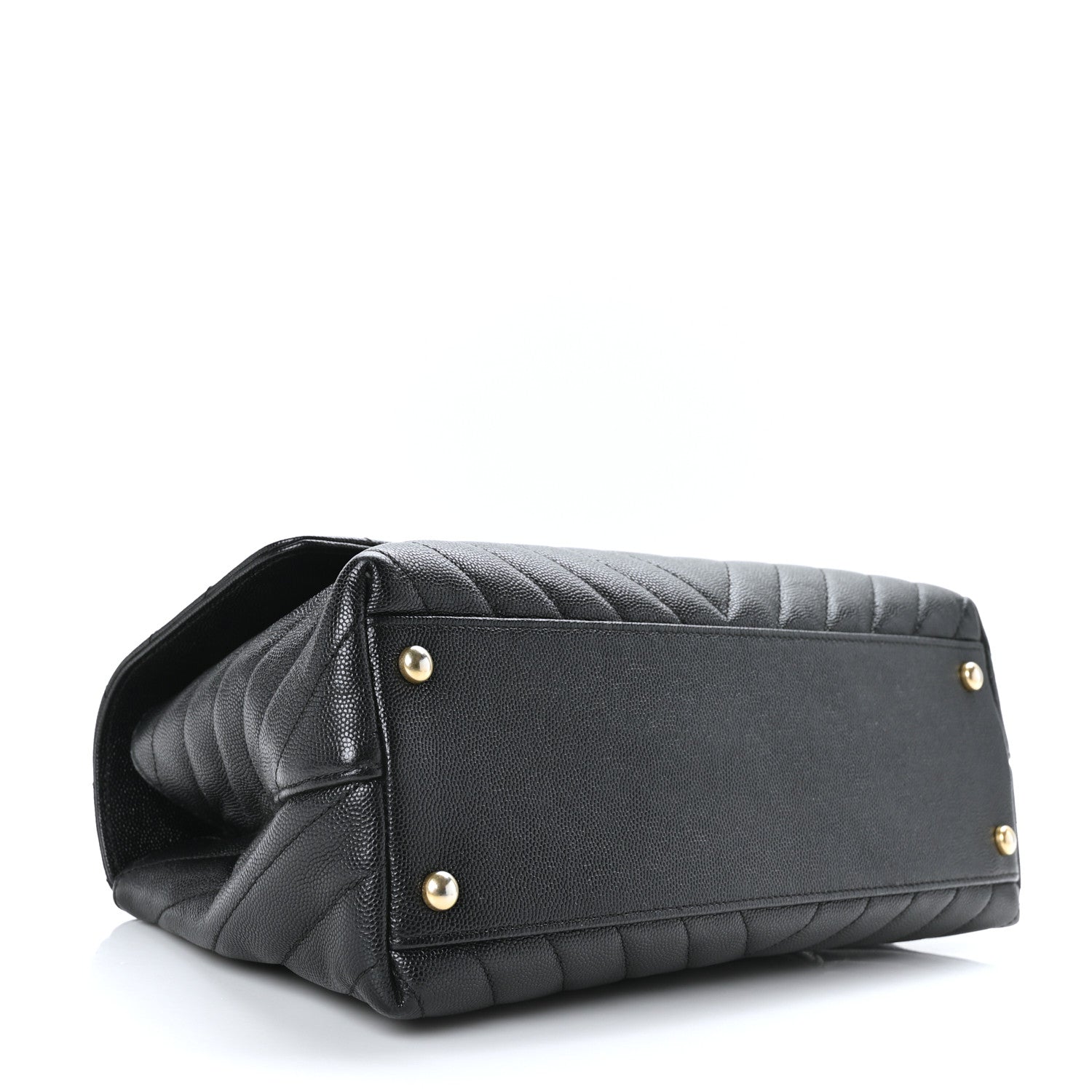 Chanel Caviar Chevron Quilted Small Coco Handle Flap Black 4 of 10
