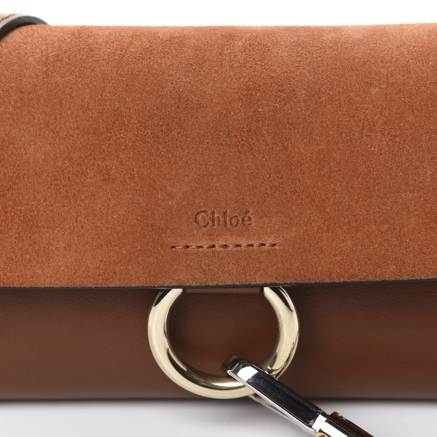 Suede Calfskin Mini Faye Shoulder Bag Tobacco