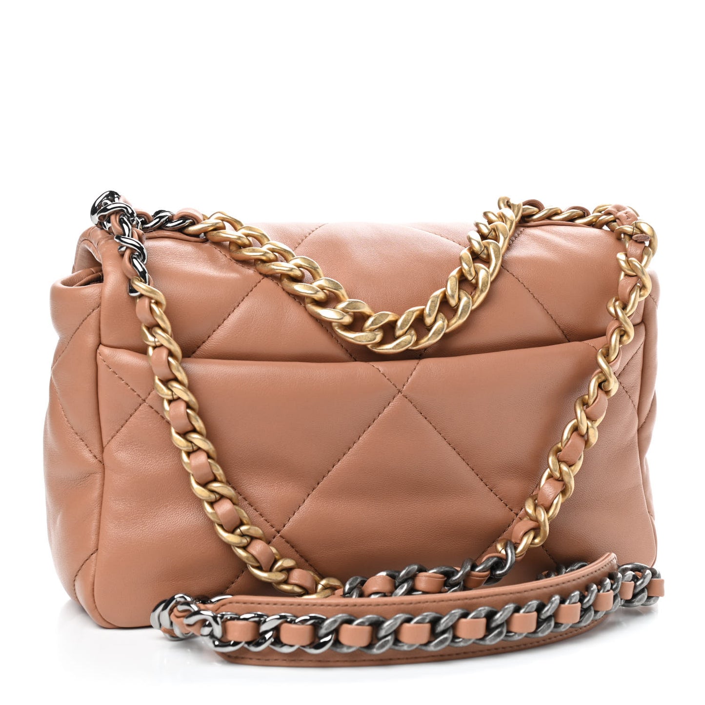 Lambskin Quilted Medium Chanel 19 Flap Brown