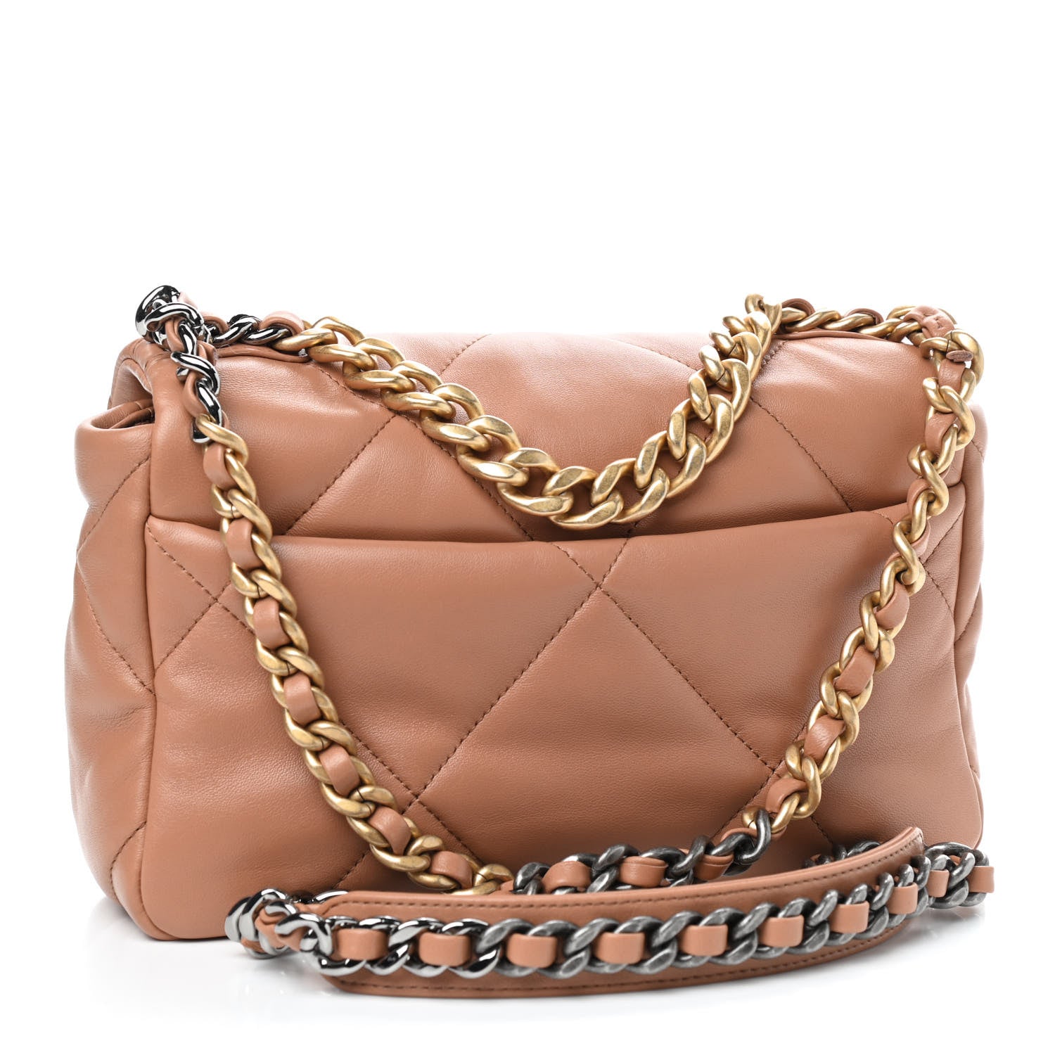Chanel Lambskin Quilted Medium Chanel 19 Flap Brown 3 of 9