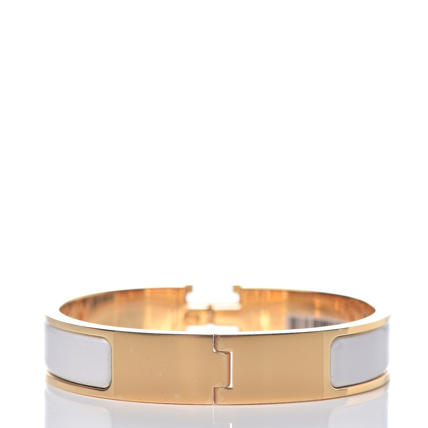 Enamel Narrow Clic Clac H Bracelet PM White