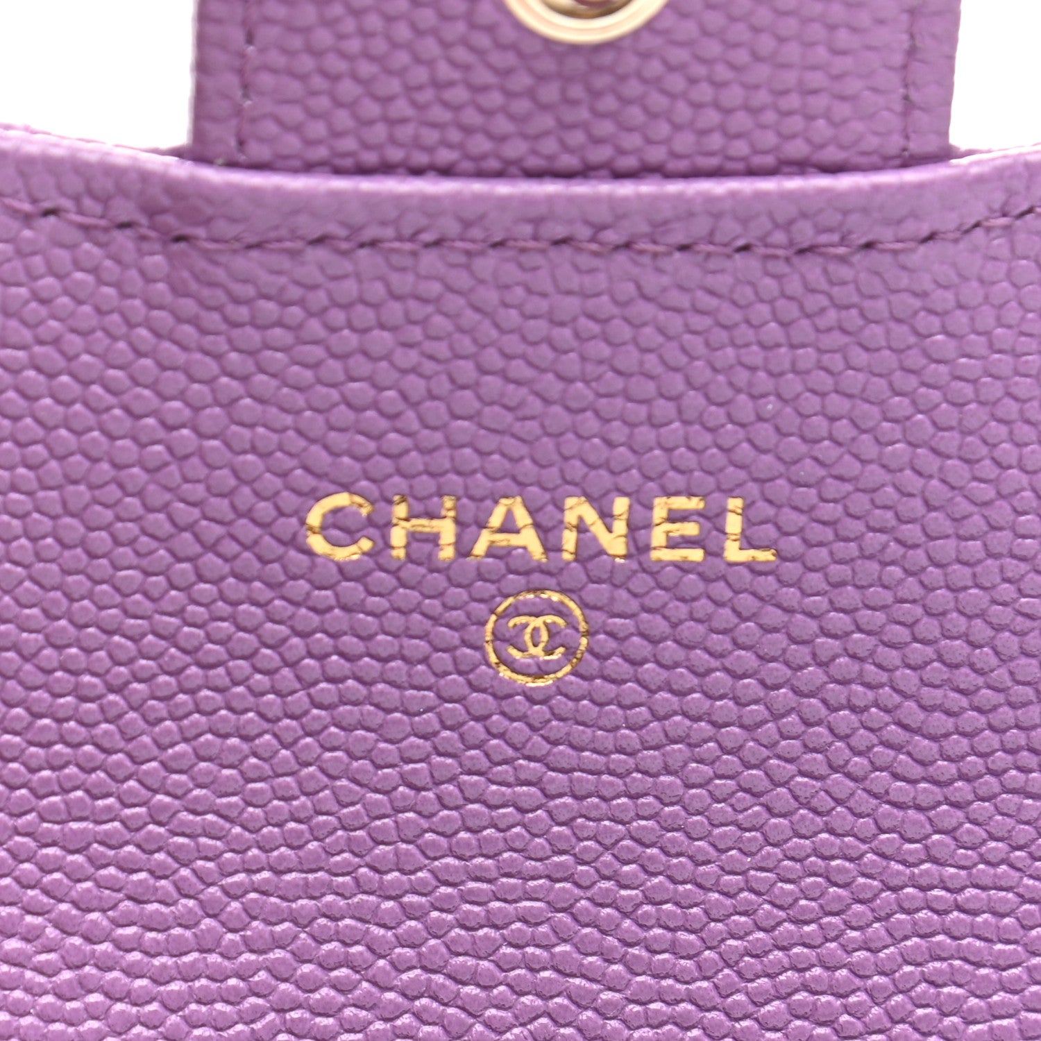 Chanel Caviar Quilted Flap Card Holder Wallet Purple 6 of 9