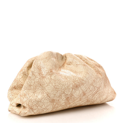 Bottega Veneta Crackled Calfskin The Pouch Oversized Clutch Zabaione 3 of 10